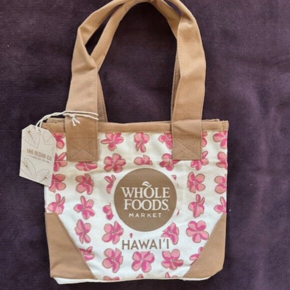 Whole Foods Hawaii x Tag Aloha Mini Tote - Pink Plumeria Limited Edition - Picture 1 of 7